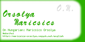 orsolya maricsics business card